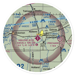Abilene Municipal Airport (K78) VFR Sectional Sticker (20 mile)