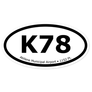 Abilene Municipal Airport (KK78) Oval Sticker