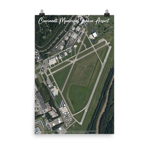 Cincinnati Municipal Airport Lunken Field (KLUK) Satellite Image Poster
