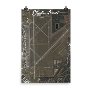 Ellington Airport (KEFD) Satellite Image Poster