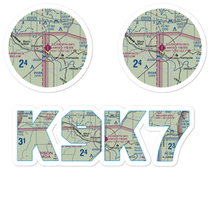 Ellsworth Municipal Airport (9K7) VFR Sectional Sticker Pack