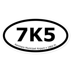 Kenmare Municipal Airport (K7K5) Oval Sticker