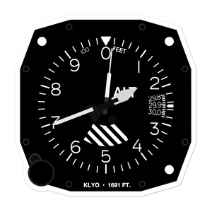 Lyons-Rice County Municipal Airport (KLYO) Altimeter Stickers