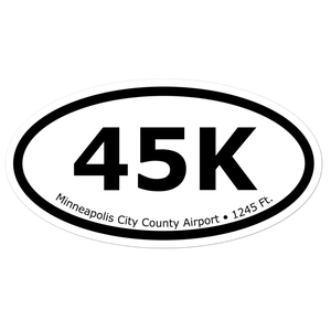 Minneapolis City County Airport (K45K) Oval Sticker