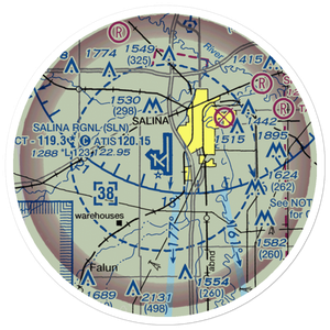 Salina Municipal Airport (SLN) VFR Sectional Sticker (20 mile)